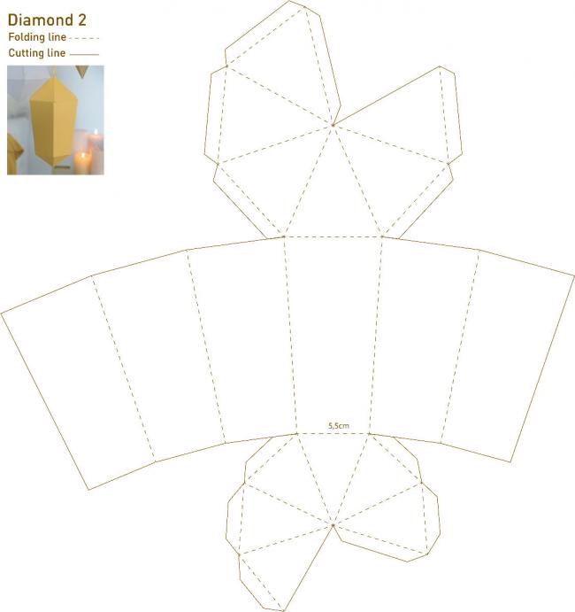 Паперкрафт алмаз схема