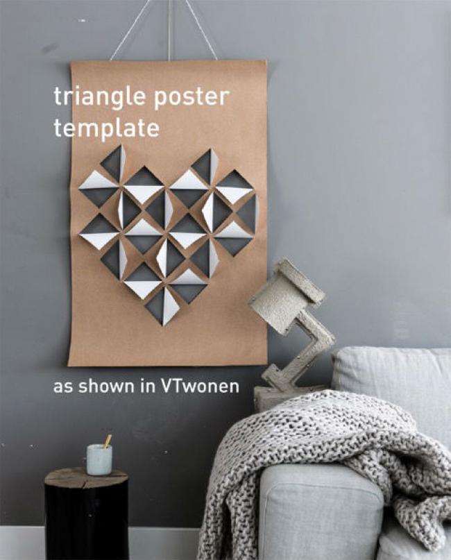 VTwonen triangle poster - Find here the template of the DIY &nbsp;heart poster as shown in VTwonen edition 2 / 2017
&nbsp;
&nb...