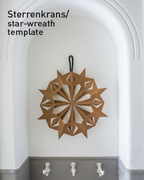 sterren krans / star wreath - Paper star wreath,&nbsp;
Download the template and trace it 8 times till you have a circle onto a 26...
